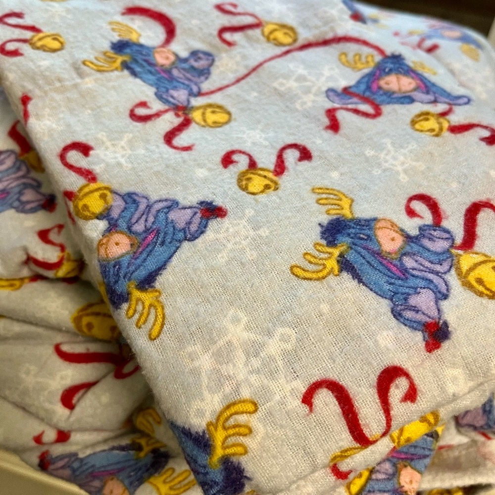 Disney Eeyore Holiday Flannel King Size Sheet Set
